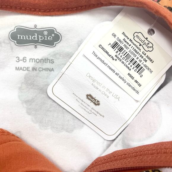 Mud Pie Girl Turkey Print Sleeper - Picture 3 of 6